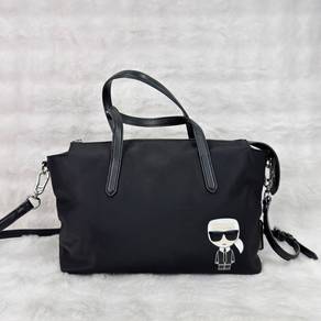 Karl Lagerfeld K/lkonik Nylon Satchel Black Tote