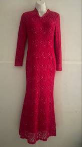 Exclusive red dress Baju dress labuh