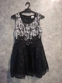 Baby Doll Dress, Gold Black [Size: S]