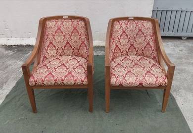 YD88 Kerusi Kayu Solid Wood Arm Chair Red