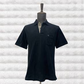 Burberry Black Middle Checkered Polo with Gold