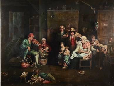 Oil Painting The Blind Fiddler(After David Wilkie)