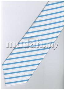EBW3 Sky Blue White Blink Striped Formal Neck Tie
