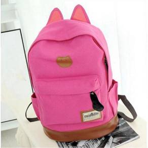 KOREAN 3D Cat Ears Canvas Backpack - Casual / Trav
