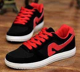 [12.12] Black Red Trendy Sneaker Shoes Kasut Murah