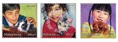 Mint Stamp Children Pet Malaysia 2011