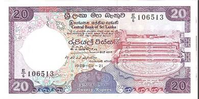Sri Lanka Ceylon 20 rupees 1989 - Pick P97b unc