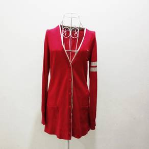 Lacoste Red Cardigan Sweater