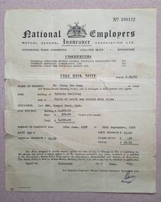 1958 Fire Insurance Policy