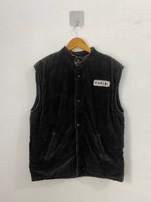 Vintage Kangol Black Quilted Vest Zip Snap Y2K