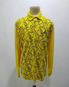 Le Coq Sportif Full Print Long Sleeve Yellow T-Shi
