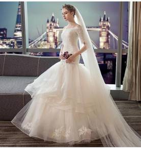 White long sleeve wedding dress RB0628