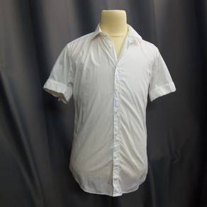 Zara Man Men's Short Sleeve Button Up Shirt White