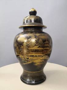 Gold black ginger jar