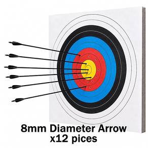 12pcs Sport Archery Light Weight 8mm Carbon Arrow