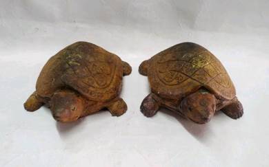 Antique Hand Carved Ceramics Turtle Figure Sculptu