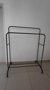 Clothes drying rack with Double pole