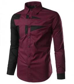 J0589 Kemeja Merah Lengan Panjang Formal Shirts