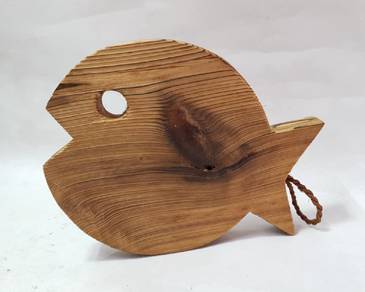 1960’s Modernist Japanese Cedar Wood Fish Trivet,