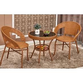 Two Chairs and One Table Garden Desk Sets Dining