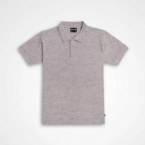T-shirt plain polo short sleeve light grey melange