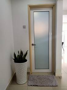Swing Door Toilet - Aluminium and Glass