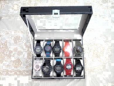 Kotak PU Hitam Utk Menyimpan Jam-jam Tangan