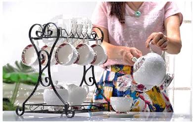 21 Pcs Set European Style Tea Set, Ceramic (A)