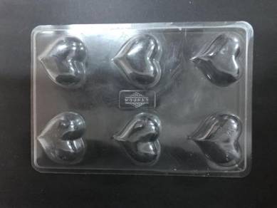 Plastic Candle Mold - 6 Hearts