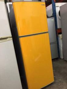 Samsung Yellow 2 doors Refrigerator Peti Sejuk Ais