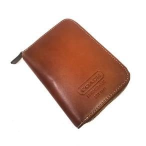 COACH Brown Palm Pilot Ziperred