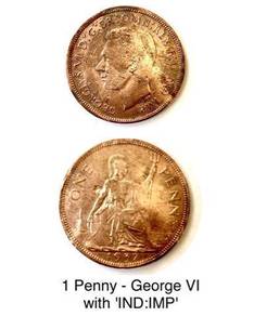 1 Penny - George VI with 'IND:IMP'