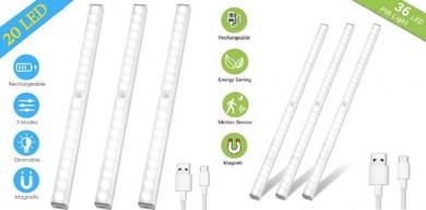(2-IN-1) LAMPU 20+36 LED MOTION SENSOR USB LiGHTS