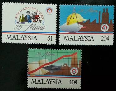Mint Stamp 25th Mara Malaysia 1991 toning