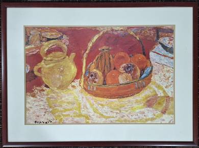 Framed Offset LithographYellow and Red Still Life