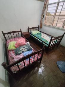 Kayu katil + Cabinet Full Set