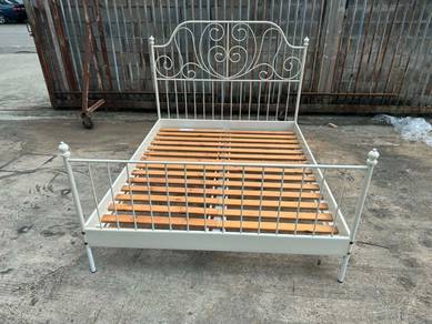 (IKEA) Steel Besi Katil Queen Bed Frame + Slatted