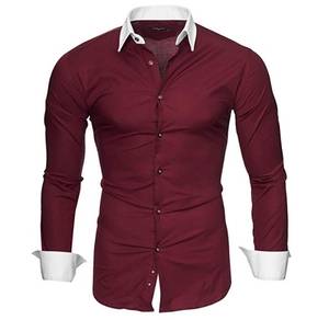 [12.12] Dark Red Casual Formal Shirt KEMEJA MERAH