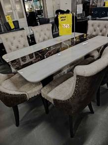 Set meja makan marble 