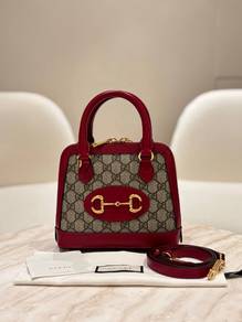Gucci Horsebit 1955 Mini Top Handle Bag In Cherry