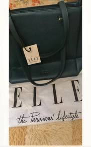 Elle Teal green tote bags 