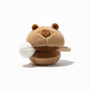 16cm Kawaii Capybara with Wooden Fish Plush Toy