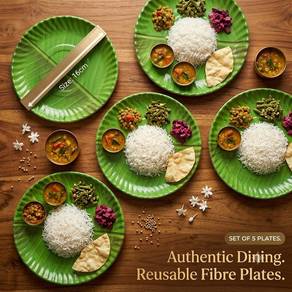 5pcs fibre banana leaf plate
