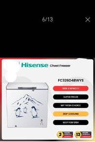 Chest Freezer Hisense 300Litre