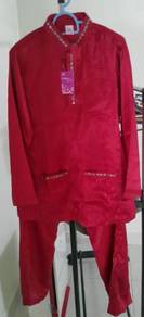 Baju melayu malay clothing children red set suit