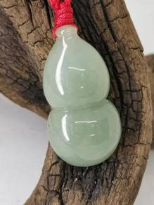 Ice Green Burma Jadeite Jade Gourd Pendant
