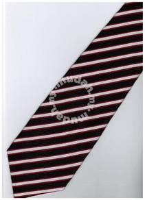 ER8 Red Black White Striped Formal Neck Tie