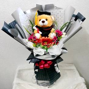 Artificial Flower & Convo Bear Hand Bouquet 