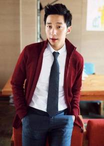 11846 Red Korean Stand Collar Men Jacket Sweater