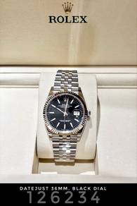 Rolex Datejust 36mm 126234 Black jubilee NEW